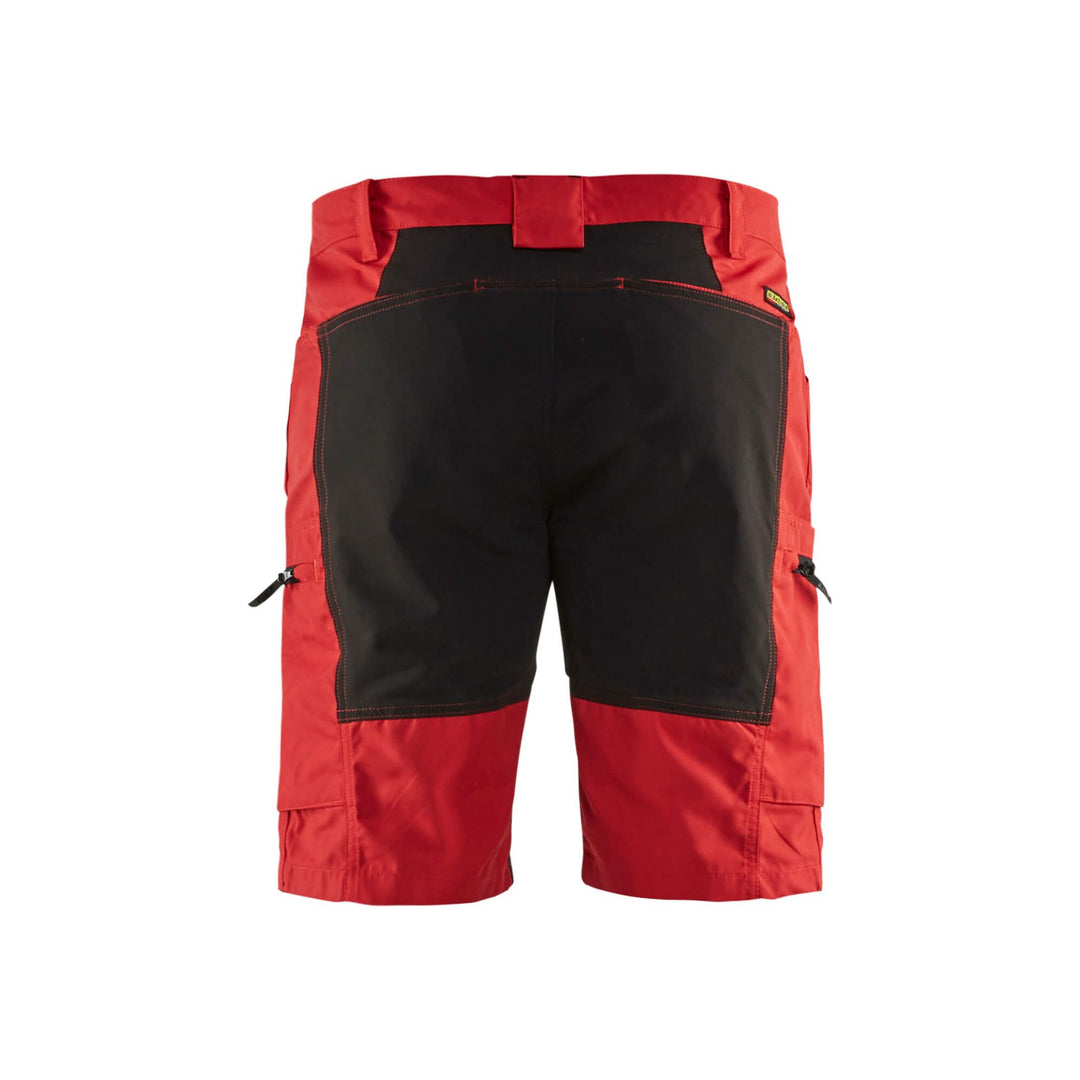 Blaklader 14491845 Stretch Service Shorts Red/Black Rear #colour_red-black