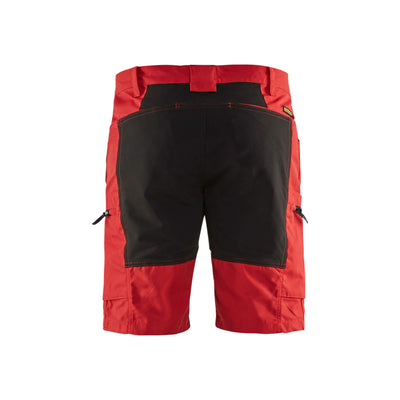 Blaklader 14491845 Stretch Service Shorts Red/Black Rear #colour_red-black