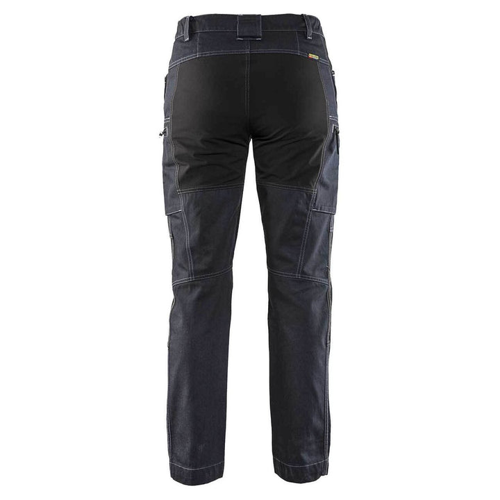 Blaklader 71591142 Stretch Service Trousers Navy Blue/Black Rear #colour_navy-blue-black