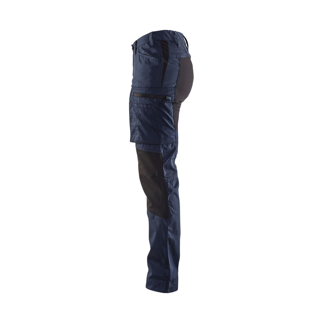 Blaklader 71591845 Stretch Service Trousers Dark Navy Blue/Black Left #colour_dark-navy-black