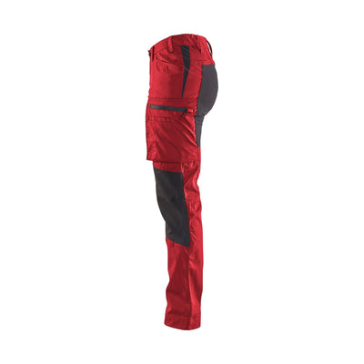 Blaklader 71591845 Stretch Service Trousers Red/Black Left #colour_red-black
