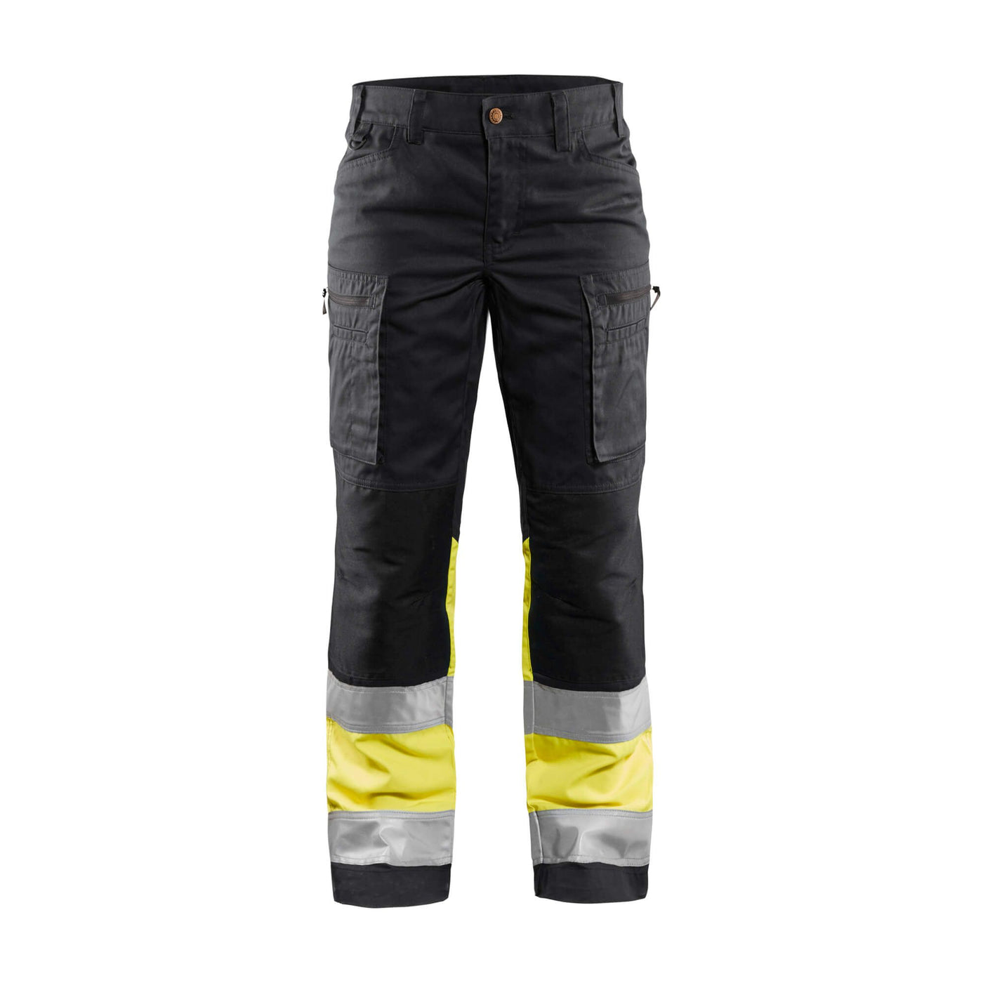 Blaklader 71611811 Stretch Service Trousers Navy Blue/Hi-Vis Yellow Main #colour_navy-blue-yellow