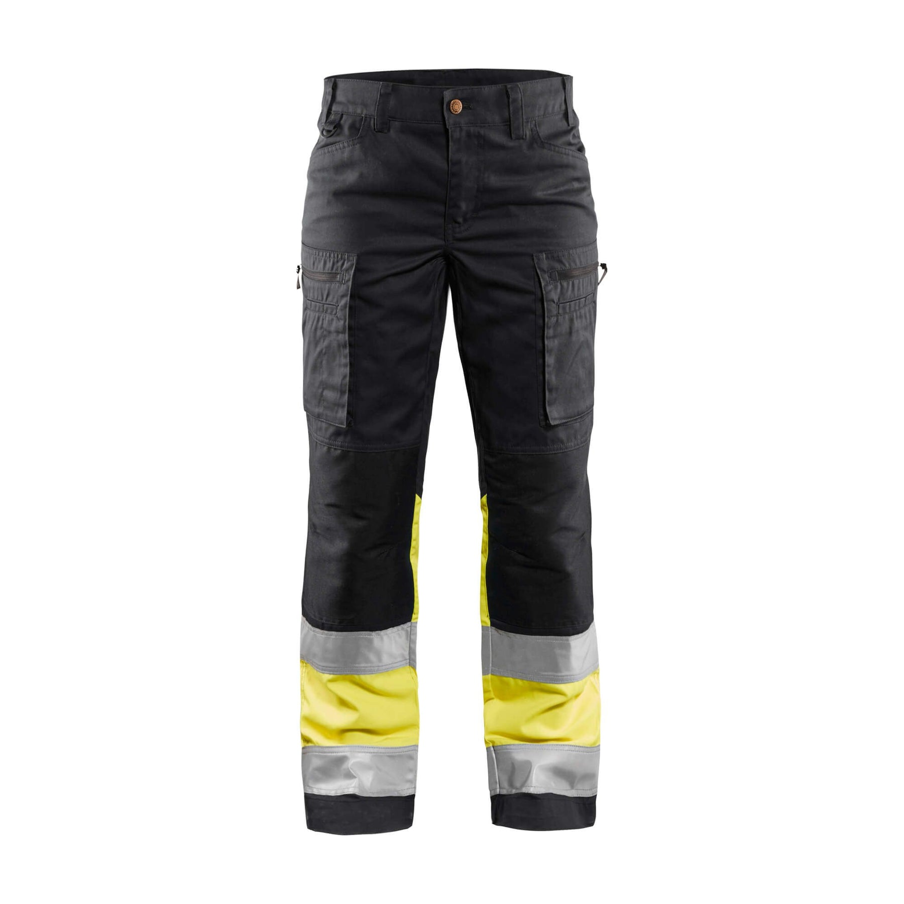 Blaklader 71611811 Stretch Service Trousers Navy Blue/Hi-Vis Yellow Main