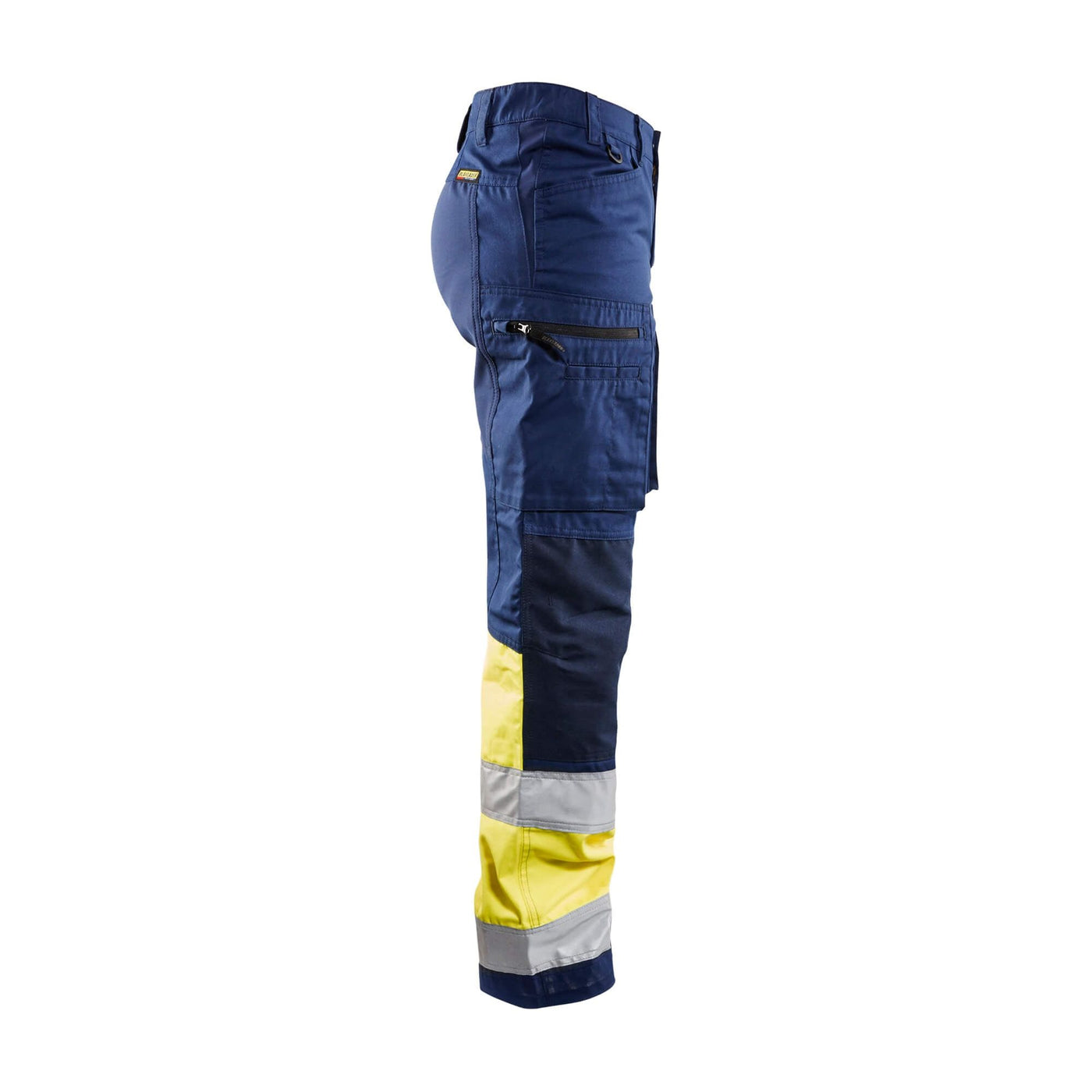 Blaklader 71611811 Stretch Service Trousers Navy Blue/Hi-Vis Yellow Right #colour_navy-blue-yellow
