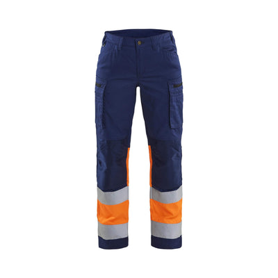 Blaklader 71611811 Stretch Service Trousers Navy Blue/Orange Main #colour_navy-blue-orange