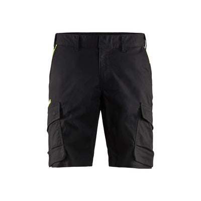 Blaklader 14461832 Stretch Shorts Industry Black/Hi-Vis Yellow Main #colour_black-yellow