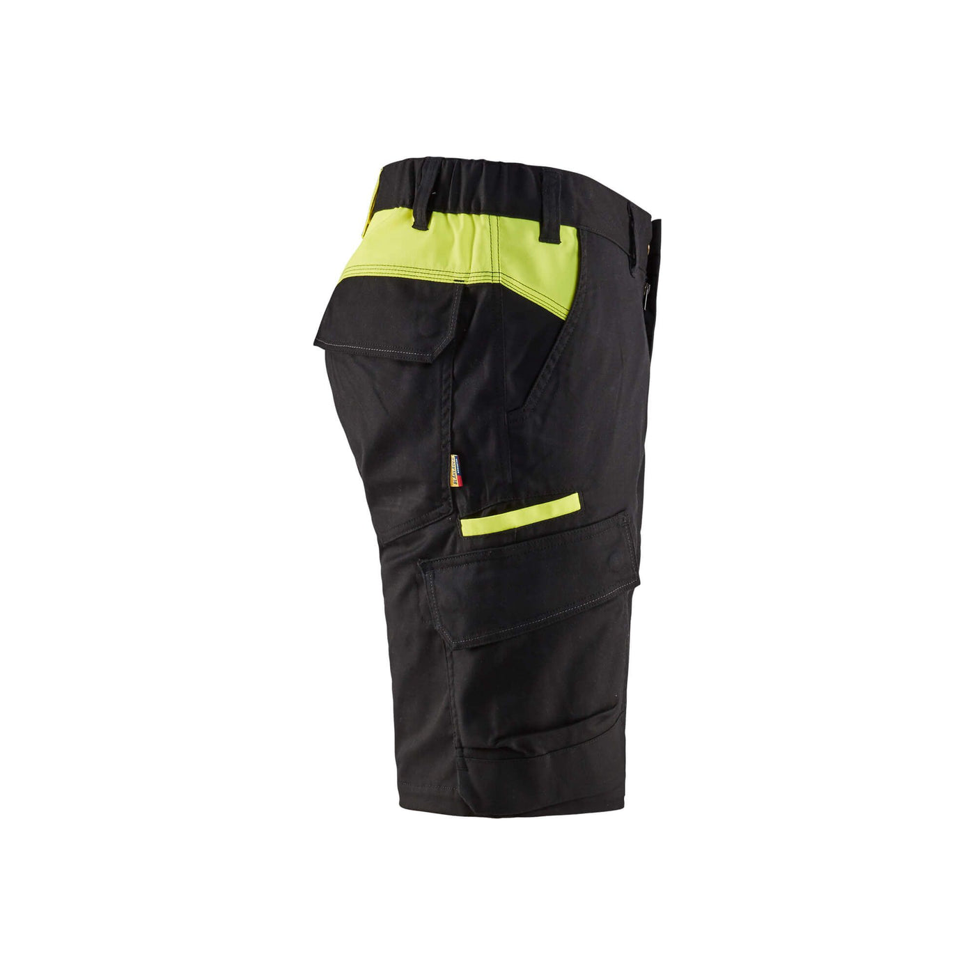 Blaklader 14461832 Stretch Shorts Industry Black/Hi-Vis Yellow Right #colour_black-yellow