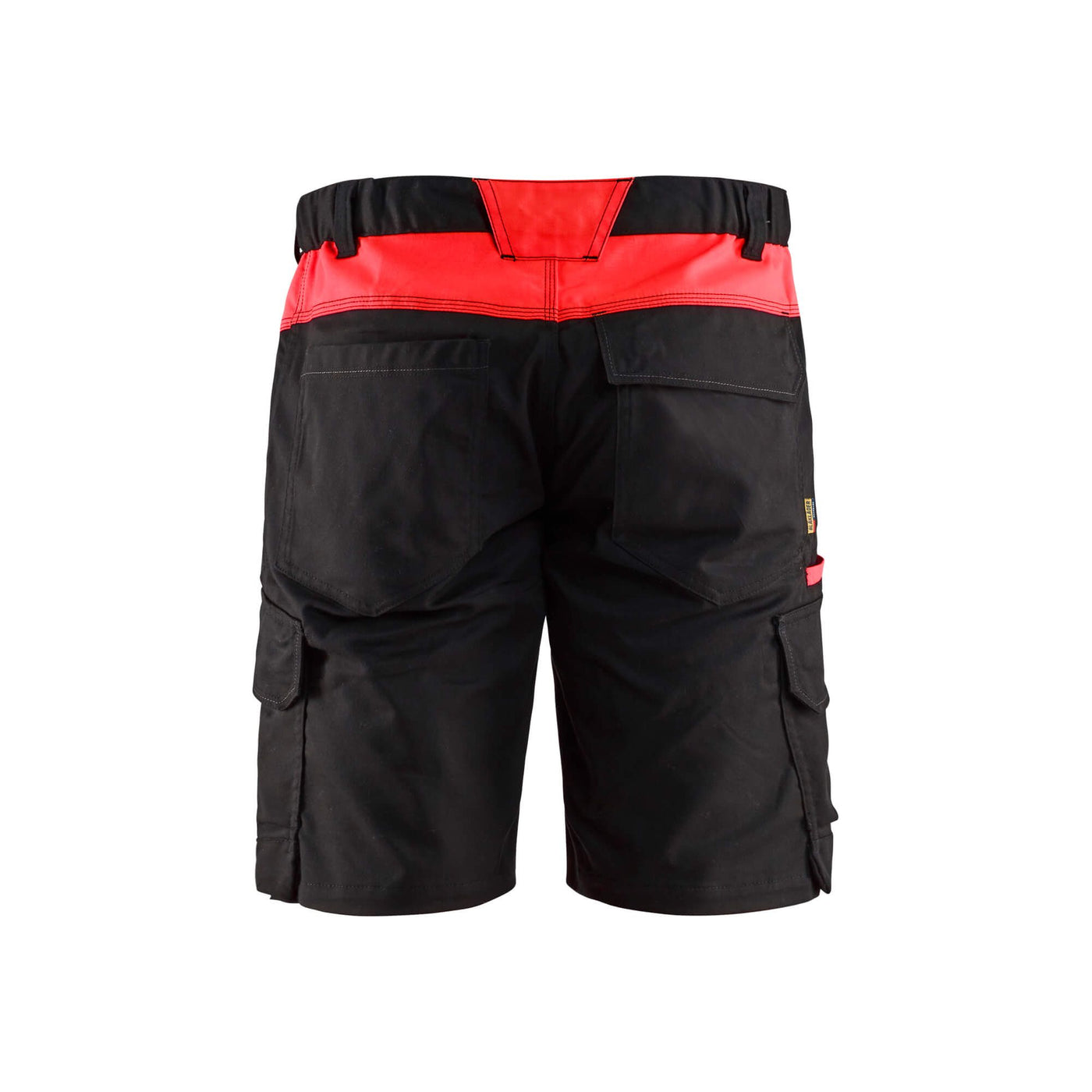 Blaklader 14461832 Stretch Shorts Industry Black/Red Rear #colour_black-red