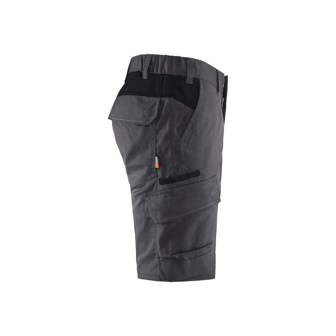 Blaklader 14461832 Stretch Shorts Industry Mid Grey/Black Right #colour_mid-grey-black