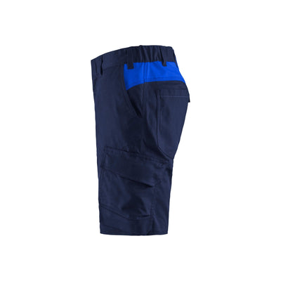Blaklader 14461832 Stretch Shorts Industry Navy Blue/Cornflower Blue Left #colour_navy-blue-cornflower-blue