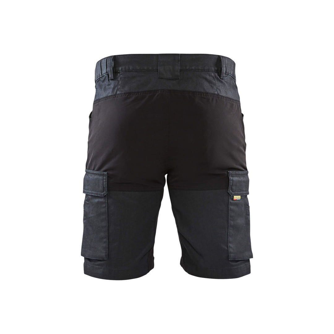 Blaklader 14371147 Stretch Shorts Service Navy Blue/Black Rear #colour_navy-blue-black