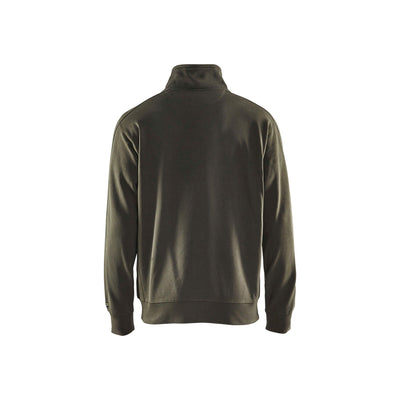 Blaklader 33491048 Sweatshirt Full Zip Army Green Rear #colour_army-green
