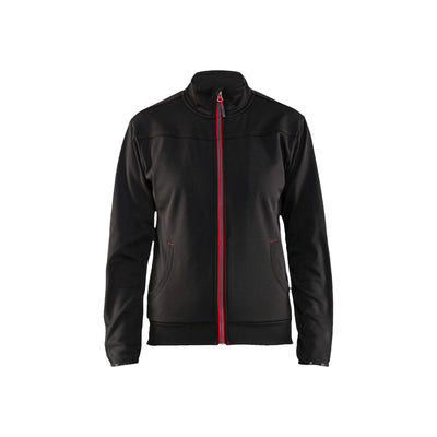 Blaklader 33942526 Sweatshirt Full Zip Black/Red Main #colour_black-red