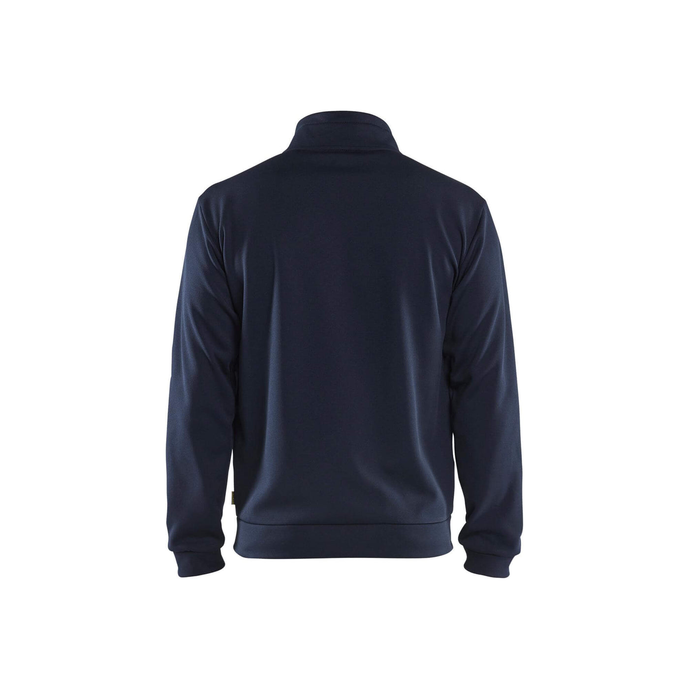 Blaklader 33622526 Sweatshirt Full Zip Dark Navy Blue/Hi-Vis Yellow Rear #colour_dark-navy-yellow