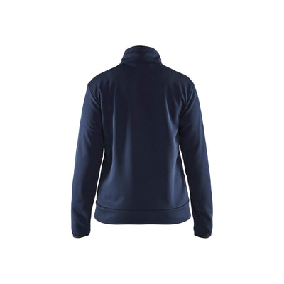 Blaklader 33942526 Sweatshirt Full Zip Dark Navy Blue/Hi-Vis Yellow Rear #colour_dark-navy-blue-hi-vis-yellow