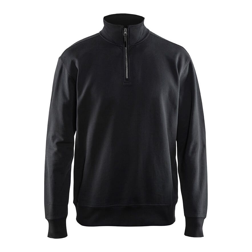 Blaklader 33691158 Sweatshirt Half Zip Black Main #colour_black