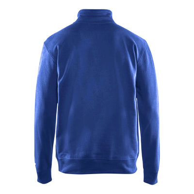 Blaklader 33691158 Sweatshirt Half Zip Cornflower Blue Rear #colour_cornflower-blue