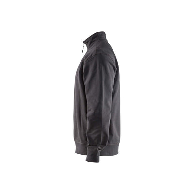 Blaklader 33691158 Sweatshirt Half Zip Dark Grey Left #colour_dark-grey