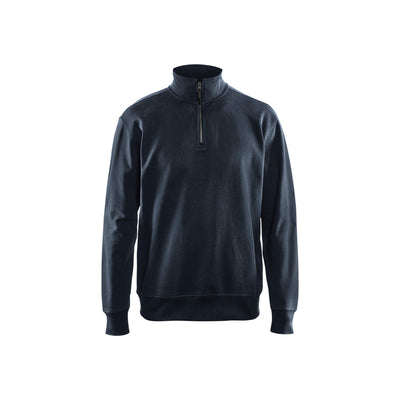 Blaklader 33691158 Sweatshirt Half Zip Dark Navy Blue Main #colour_dark-navy-blue