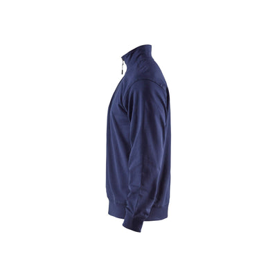 Blaklader 33691158 Sweatshirt Half Zip Dark Navy Blue Left #colour_dark-navy-blue