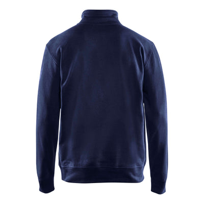 Blaklader 33691158 Sweatshirt Half Zip Navy Blue Rear #colour_navy-blue