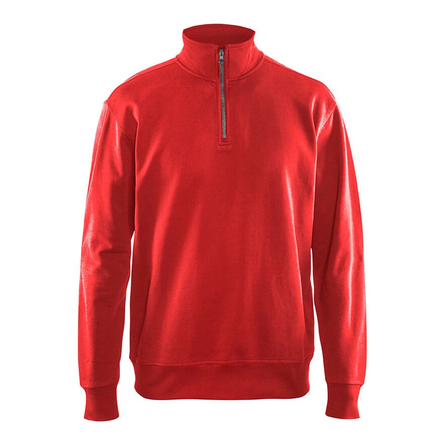 Blaklader 33691158 Sweatshirt Half Zip Red Main #colour_red