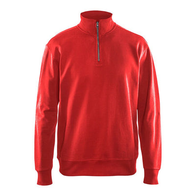 Blaklader 33691158 Sweatshirt Half Zip Red Main #colour_red