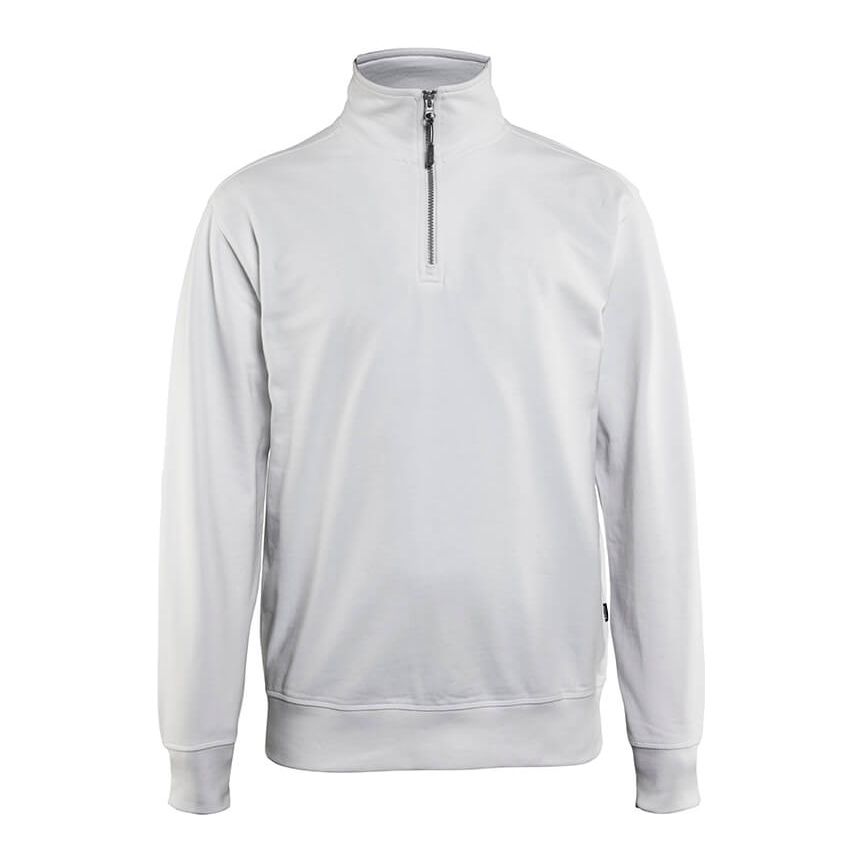 Blaklader 33691158 Sweatshirt Half Zip White Main #colour_white