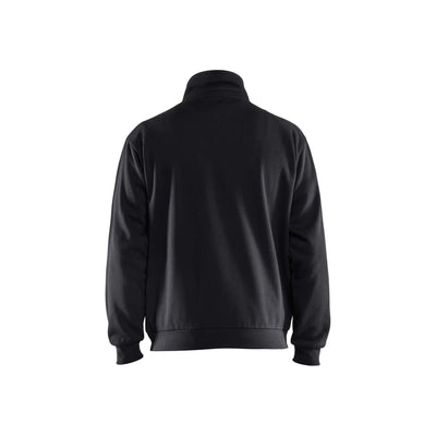 Blaklader 35871169 Sweatshirt Half-Zip Black Rear #colour_black