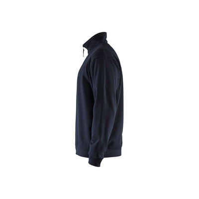 Blaklader 35871169 Sweatshirt Half-Zip Dark Navy Blue Left #colour_dark-navy-blue