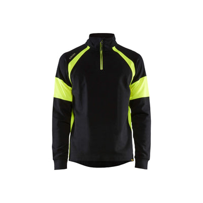 Blaklader 35501158 Sweatshirt Hi-Vis Panels Black/Hi-Vis Yellow Main #colour_black-yellow