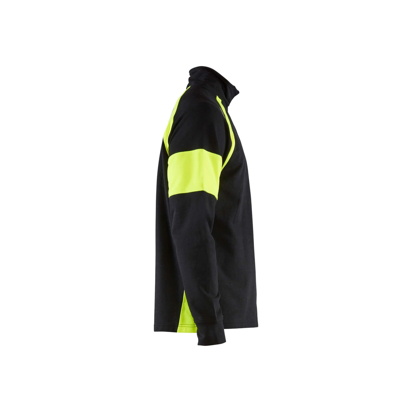 Blaklader 35501158 Sweatshirt Hi-Vis Panels Black/Hi-Vis Yellow Right #colour_black-yellow