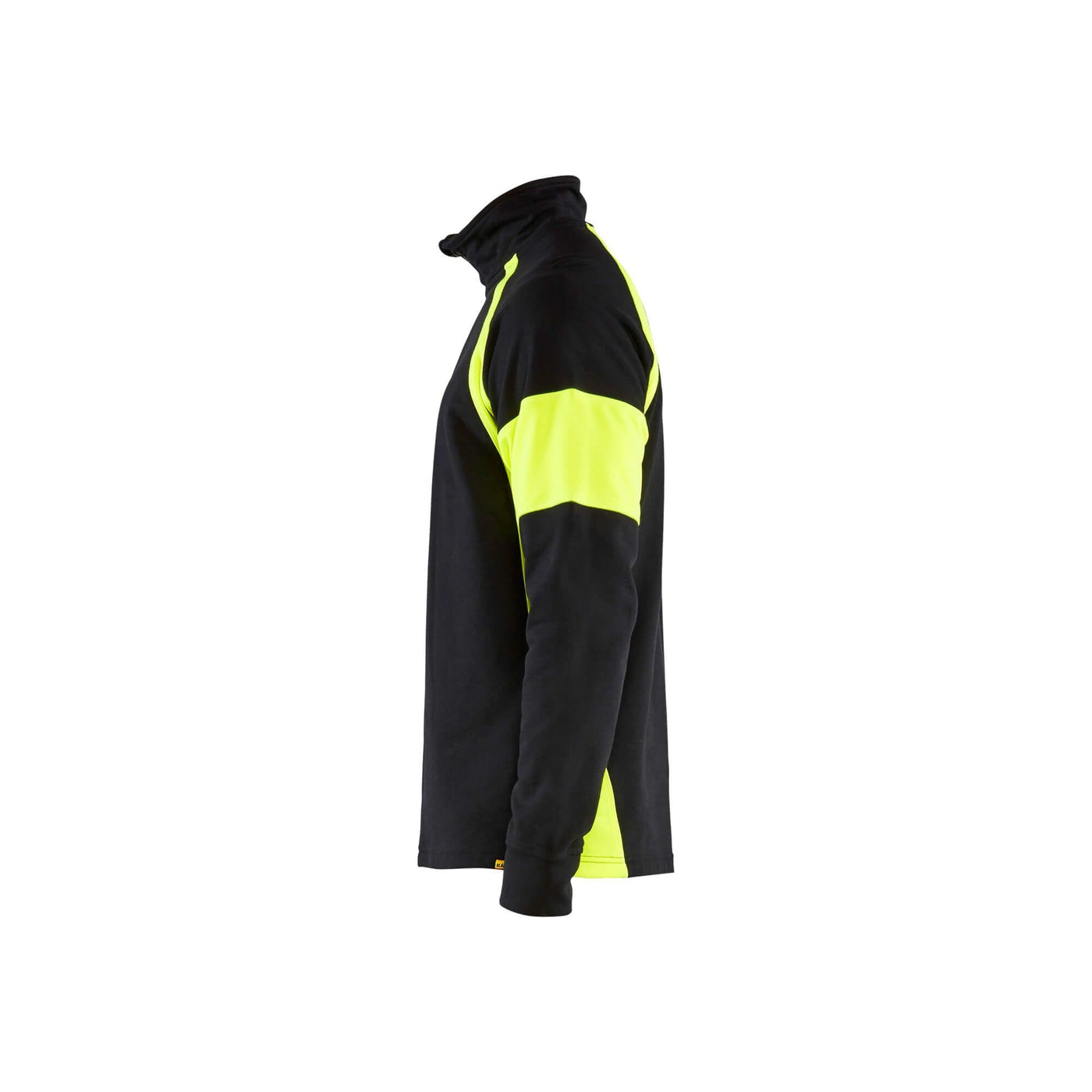 Blaklader 35501158 Sweatshirt Hi-Vis Panels Black/Hi-Vis Yellow Left #colour_black-yellow