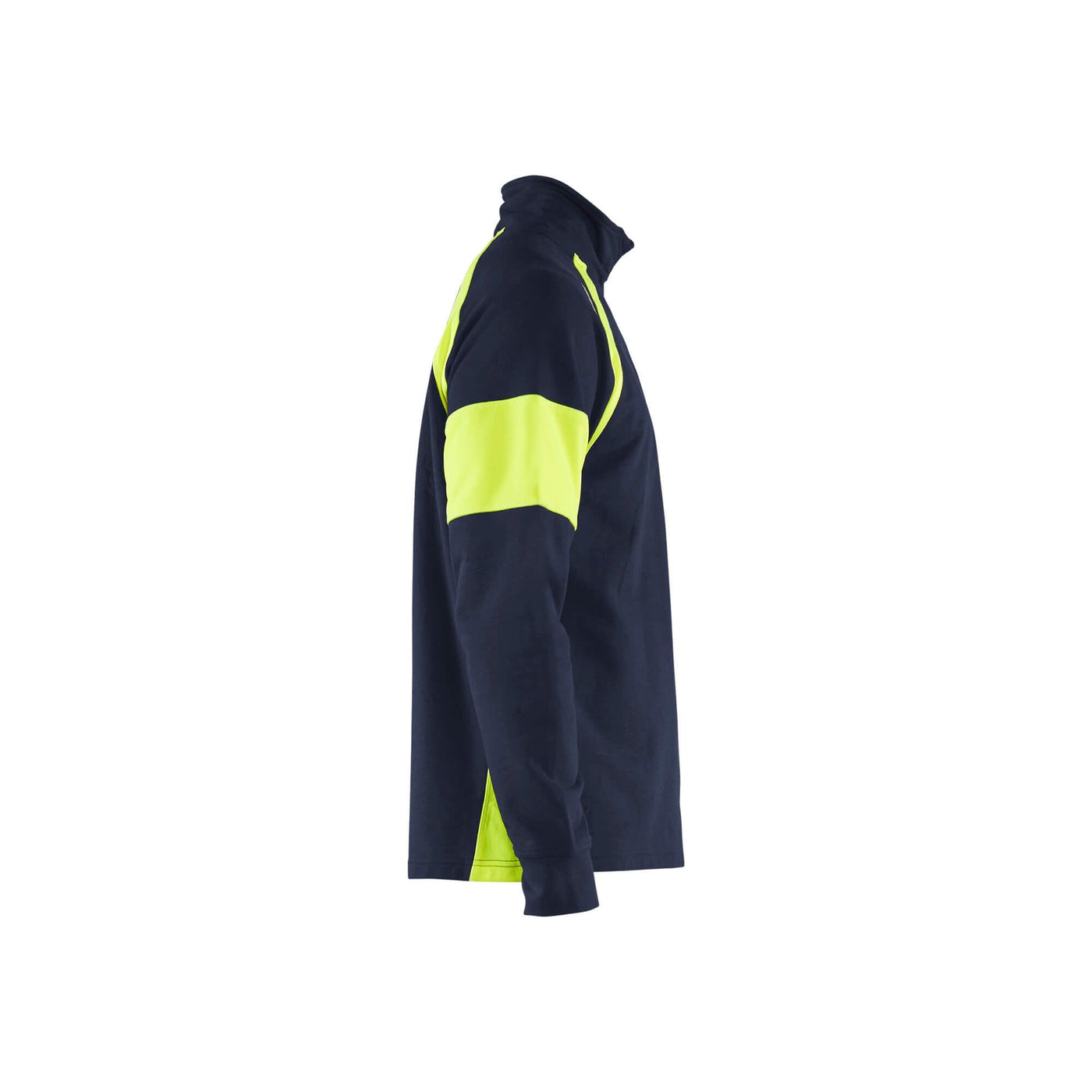 Blaklader 35501158 Sweatshirt Hi-Vis Panels Navy Blue/Hi-Vis Yellow Right #colour_navy-blue-yellow