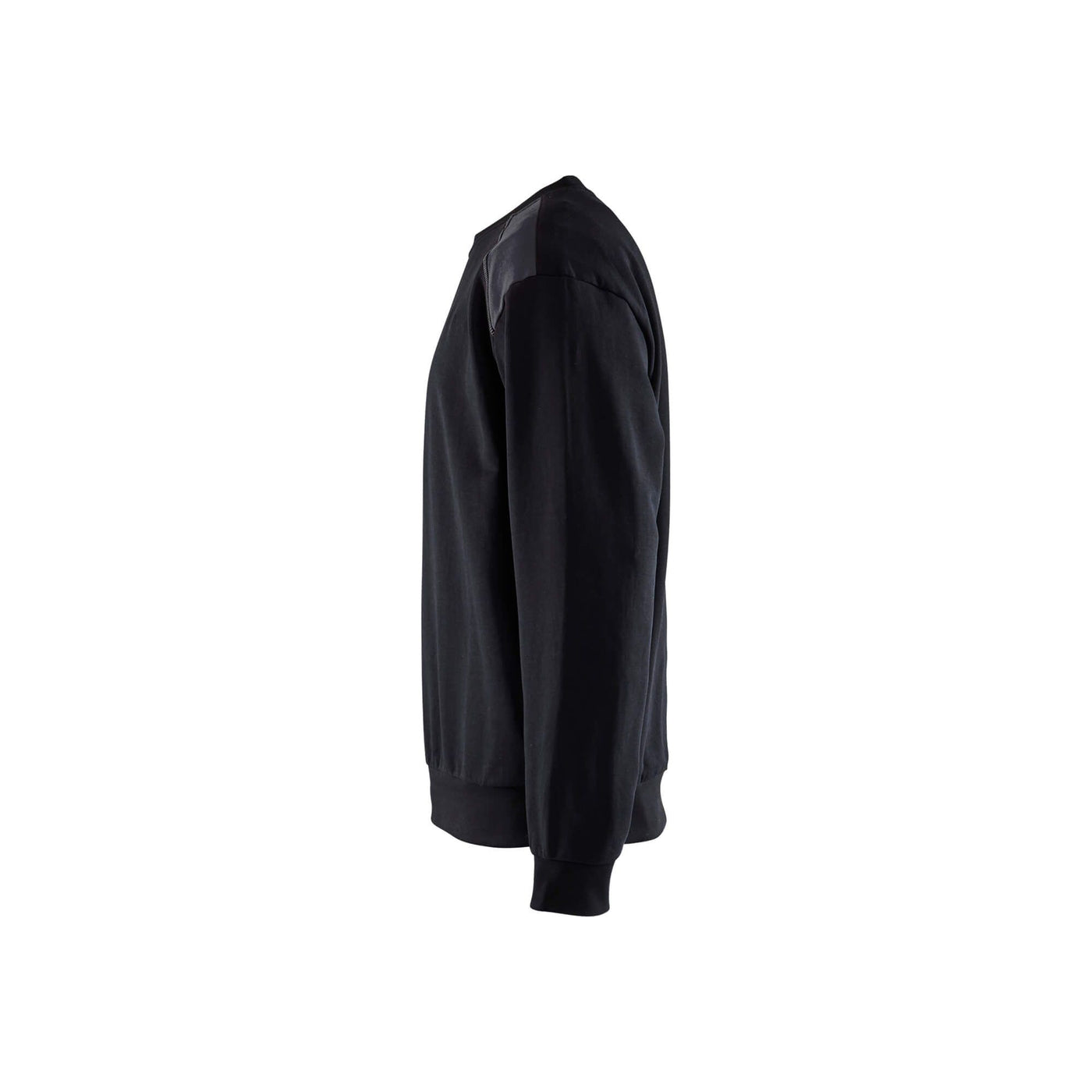 Blaklader Sweatshirt Round Neck Black/Mid Grey Left #colour_black-mid-grey