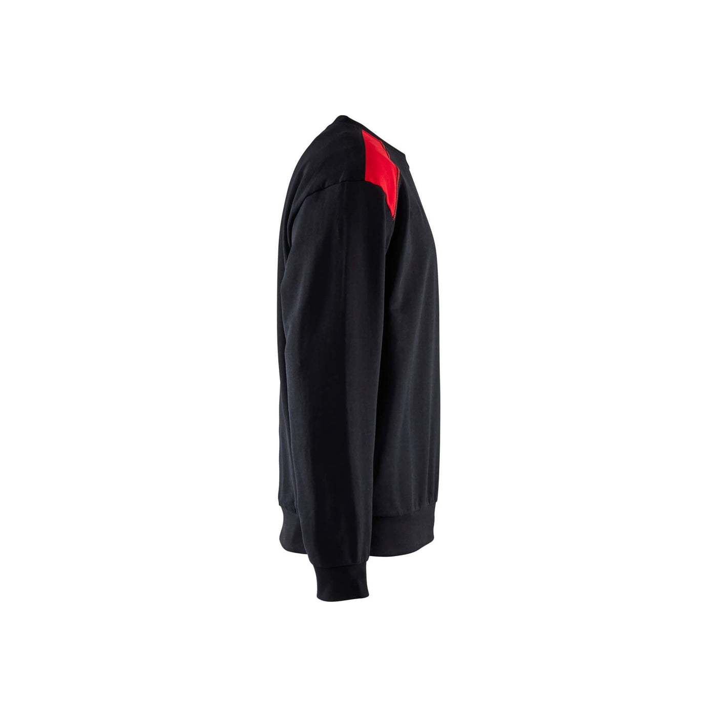 Blaklader Sweatshirt Round Neck Black/Red Right #colour_black-red