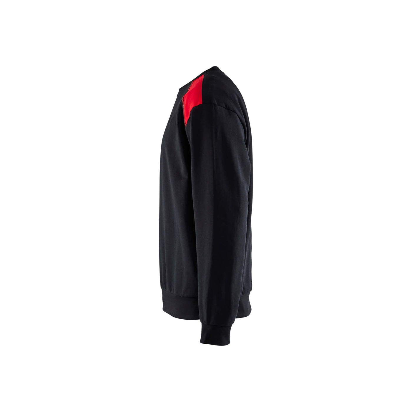 Blaklader Sweatshirt Round Neck Black/Red Left #colour_black-red