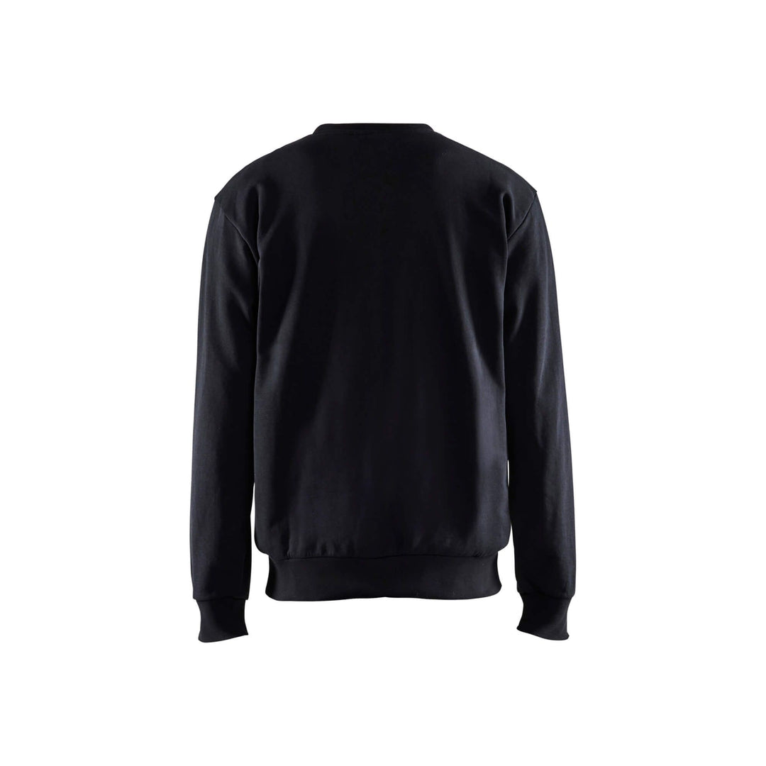 Blaklader Sweatshirt Round Neck Black/Red Rear #colour_black-red