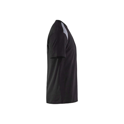 Blaklader 33791042 T-Shirt 2-Tone Cotton Black/Grey Right #colour_black-grey