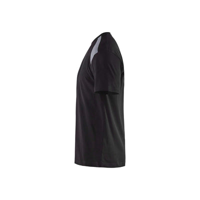 Blaklader 33791042 T-Shirt 2-Tone Cotton Black/Grey Left #colour_black-grey