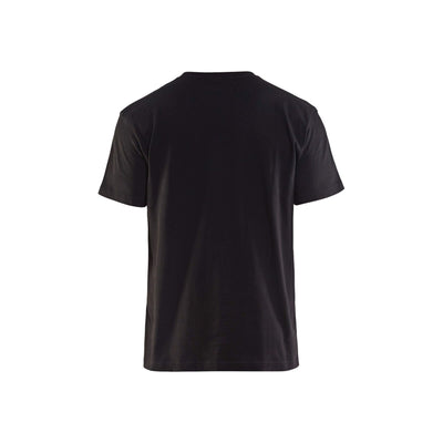 Blaklader 33791042 T-Shirt 2-Tone Cotton Black/Hi-Vis Yellow Rear #colour_black-hi-vis-yellow