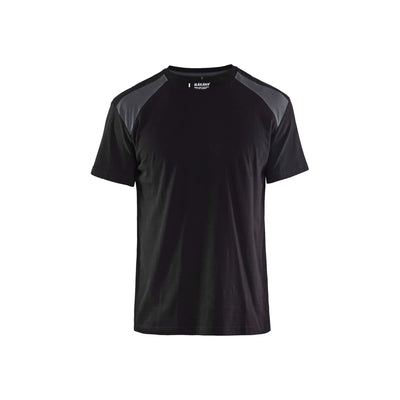 Blaklader 33791042 T-Shirt 2-Tone Cotton Black/Mid Grey Main #colour_black-mid-grey