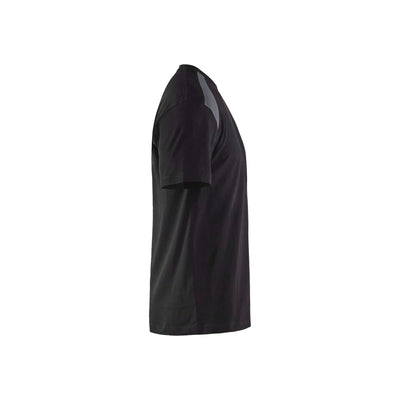 Blaklader 33791042 T-Shirt 2-Tone Cotton Black/Mid Grey Right #colour_black-mid-grey