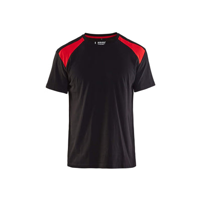 Blaklader 33791042 T-Shirt 2-Tone Cotton Black/Red Main #colour_black-red