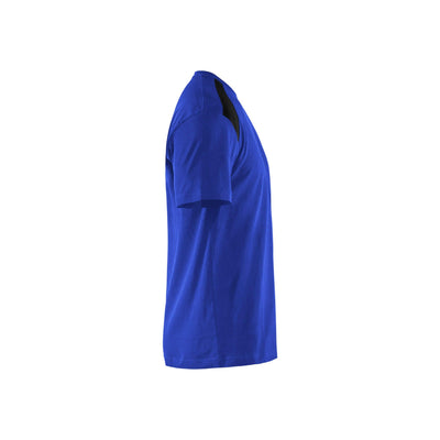 Blaklader 33791042 T-Shirt 2-Tone Cotton Cornflower Blue/Black Right #colour_cornflower-blue-black