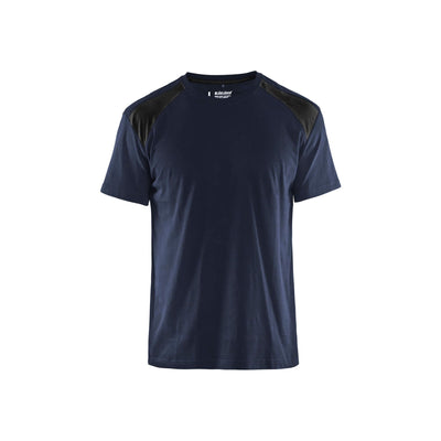 Blaklader 33791042 T-Shirt 2-Tone Cotton Dark Navy Blue/Black Main #colour_dark-navy-blue-black