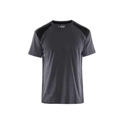 Blaklader 33791042 T-Shirt 2-Tone Cotton Mid Grey/Black Main #colour_mid-grey-black