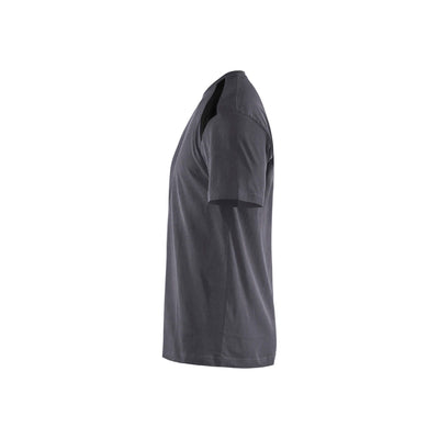 Blaklader 33791042 T-Shirt 2-Tone Cotton Mid Grey/Black Left #colour_mid-grey-black