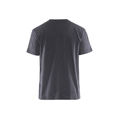 Blaklader 33791042 T-Shirt 2-Tone Cotton Mid Grey/Black Rear #colour_mid-grey-black