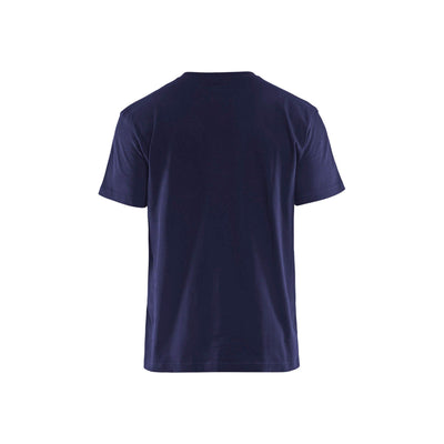 Blaklader 33791042 T-Shirt 2-Tone Cotton Navy Blue/Corn Blue Rear #colour_navy-blue-corn-blue